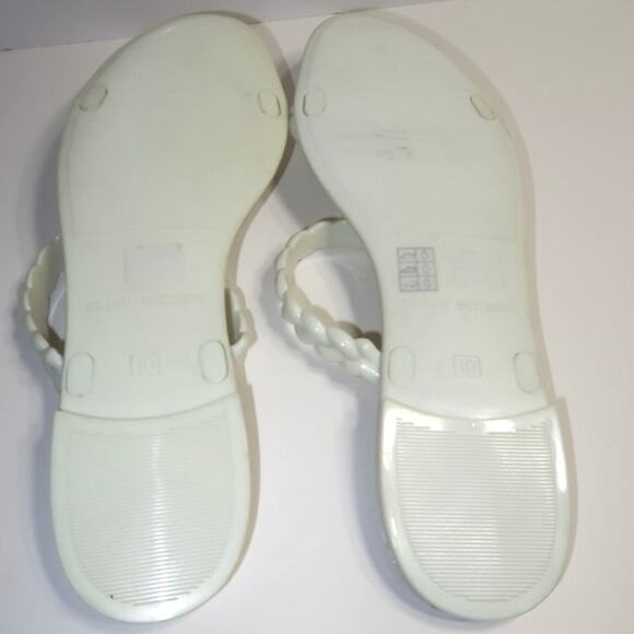 Stuart Weitzman Branded Rubber Jelly Slides White Size 10 - Picture 7 of 7